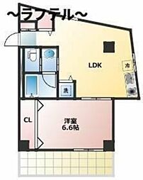 アモーレ所沢 1階1LDKの間取り