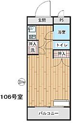 共立リライアンス四谷5A棟 ワンルームの間取図画像