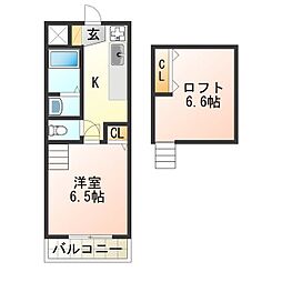 ロジュマン泉佐野 1Kの間取図画像