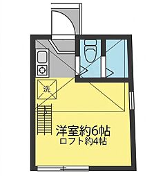 oasis戸部A ワンルームの間取図画像