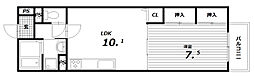 ツイン大開1号館 1LDKの間取図画像