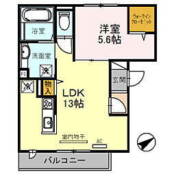 カーサリバティバランスセカンド 1LDKの間取図画像