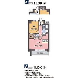 パルテール甲南山手 1LDKの間取図画像