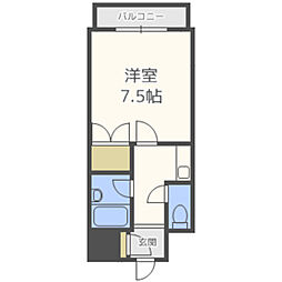 キャンパスシティ箱崎 3階1Kの間取り