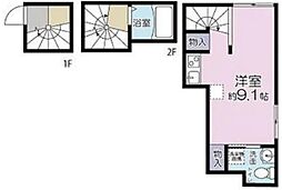 Big Apple 新宿 West 3階ワンルームの間取り