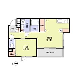 エターナルシー平磯 1LDKの間取図画像