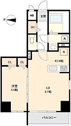 リテラス森下 2階1LDKの間取り