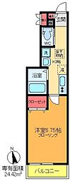トレジャー北小岩 1Kの間取図画像