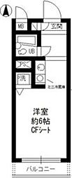 西武新宿線 武蔵関駅 徒歩2分の賃貸マンション 1階ワンルームの間取り