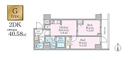 足立区東和2丁目マンション 2DKの間取図画像