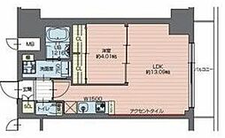 プレジオ西新井 2階1LDKの間取り
