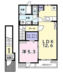 ヒカルサ市原姉ヶ崎ノース 2階1LDKの間取り
