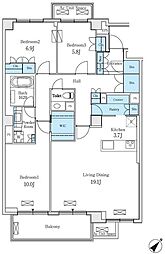 深沢パーク・マンション 3LDKの間取図画像