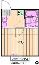 ヴィラホワイト和田 1階1Kの間取り