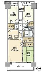 亀戸レジデンスブリーズフォート 3LDKの間取図画像