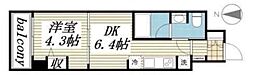 creal門前仲町2 1DKの間取図画像