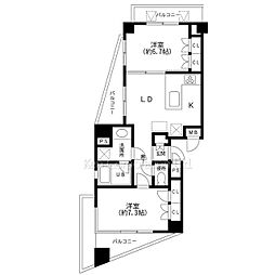 KDXレジデンス日本橋箱崎 2LDKの間取図画像