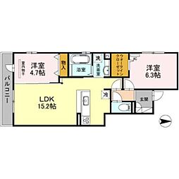 ファミール大池 2LDKの間取図画像
