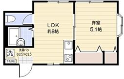 fonte高田馬場 2階1LDKの間取り