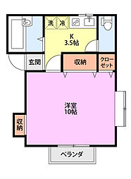 ビバリー新栄町 1Kの間取図画像