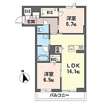 ラ・フレーズ 00203 ｜ 群馬県高崎市飯塚町1248-19（賃貸マンション2LDK・2階・65.73㎡） その2