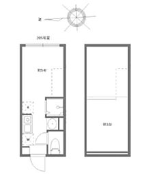 マルバ北赤羽 ワンルームの間取図画像