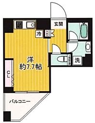 スパシエ蒲田グランドタワー 5階ワンルームの間取り