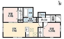 リーブルファイン足立神明 2LDKの間取図画像
