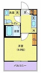 東武野田線 七里駅 徒歩9分の賃貸アパート 3階1Kの間取り