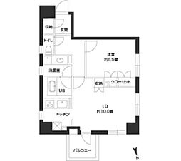 ParkCube銀座EAST 1LDKの間取図画像