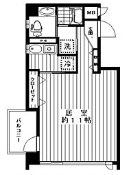 OEビル 6階1Kの間取り