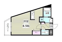 コンフォートレジデンス 3階ワンルームの間取り