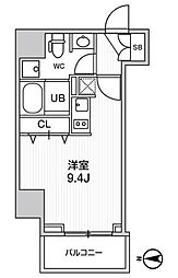 グラシアプレイス曳舟 3階ワンルームの間取り