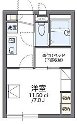 レオパレスますがた 1階1Kの間取り