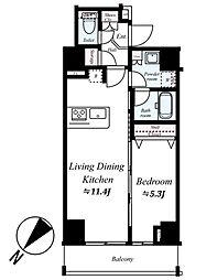 プレール・ドゥーク押上IV 4階1LDKの間取り