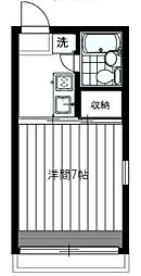 コーポK 1階1Kの間取り