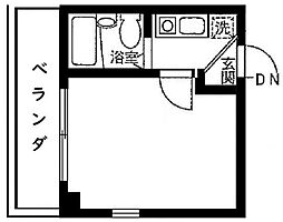 シャンテ東陽町 4階1Kの間取り
