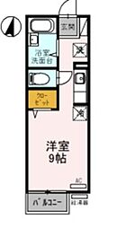 アメニティー大美野A 1Kの間取図画像