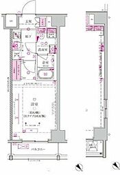 ベルシード中板橋III 9階1Kの間取り