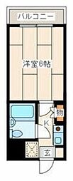 グレース大栄 2階1Kの間取り
