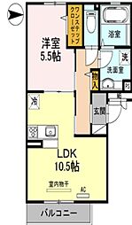 Osaka Metro谷町線 喜連瓜破駅 徒歩10分の賃貸アパート 3階1LDKの間取り