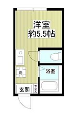 ヒルズ白幡仲町2 ワンルームの間取図画像