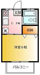 パナハイツＭＡ 2階1Kの間取り