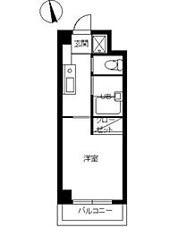 スカイコート目白 7階1Kの間取り