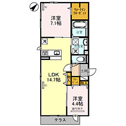 JR阪和線 百舌鳥駅 徒歩5分の賃貸アパート 2階2LDKの間取り