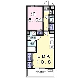 アンジュ新百合ヶ丘 1LDKの間取図画像