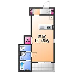 Fstyle西取石4号館 2階ワンルームの間取り