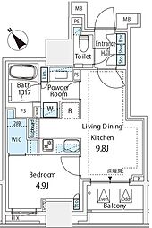 ミレアコート銀座プレミア 7階1LDKの間取り