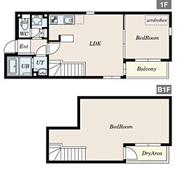 GRANPASEO白山 1階2LDKの間取り