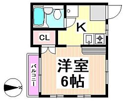 メゾンジョリ 1Kの間取図画像